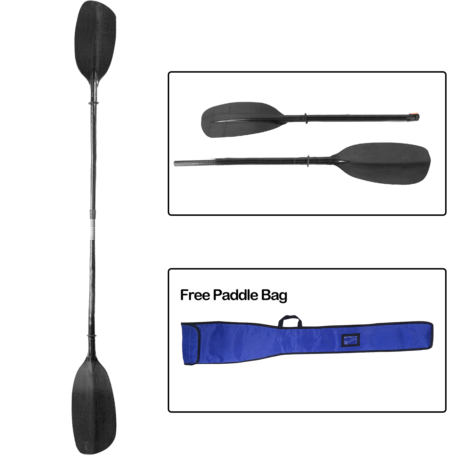 Kayak Paddle Carbon - 815g Carbon Wildwasser Paddel Straight Shaft